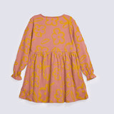 GIRLS PRINTED RIBBED DRESS