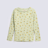 GIRLS PRINTED RIBBED TEE