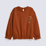 GIRLS ELASTICATED HEM FULL SLEEVE T-SHIRT