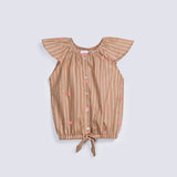 GIRLS EMBROIDERED KNOT TOP