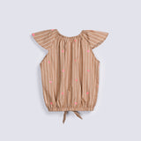 GIRLS EMBROIDERED KNOT TOP