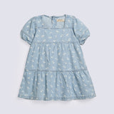GIRLS PRINTED DENIM DRESS