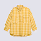 GIRLS DROP SHOULDER CHECHERED SHIRT