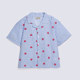GIRLS NOTCH COLLAR PRINTED SHIRT