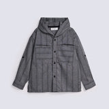 BOYS STRIPED HOODED SHIRT