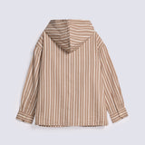 BOYS STRIPED HOODED SHIRT