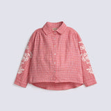 GIRLS BUTTON DOWN EMBROIDERED TOP