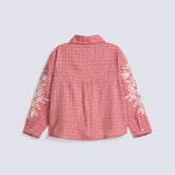 GIRLS BUTTON DOWN EMBROIDERED TOP