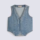 GIRLS EMBELLISHED DENIM VEST