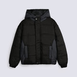 BOYS CONTRAST PANEL PUFFER JACKET
