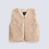 GIRLS FAUX FUR SLEEVE LESS JACKET