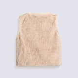 GIRLS FAUX FUR SLEEVE LESS JACKET