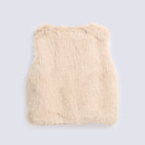 GIRLS FAUX FUR SLEEVE LESS JACKET