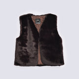 GIRLS FAUX FUR SLEEVE LESS JACKET
