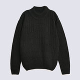 BOYS CABLE KNIT HIGH NECK SWEATER