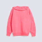 GIRLS DROP SHOULDER CABLE KNIT SWEATER