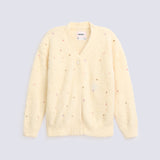 GIRLS MINK YARN BEADED CARDIGAN