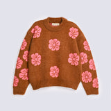 GIRLS JACQUARD FLORAL SWEATER