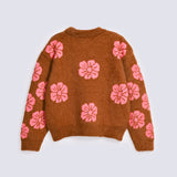 GIRLS JACQUARD FLORAL SWEATER
