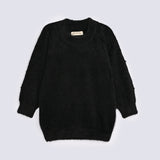 GIRLS FEATHER YARN SWEATER WITH PEARL