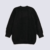 GIRLS FEATHER YARN SWEATER WITH PEARL
