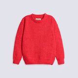 GIRLS DROP SHOULDER VELVET SWEATER