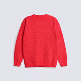 GIRLS DROP SHOULDER VELVET SWEATER