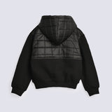 BOYS QUILTED DETAIL HOODED TOP