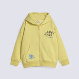 BOYS PRINTED ZIPPER HOODED TOP