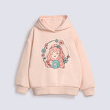 GIRLS BOXY PRINTED HOODED TOP