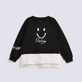GIRLS RAGLAN SLEEVE SMILEY SWEATSHIRT