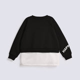 GIRLS RAGLAN SLEEVE SMILEY SWEATSHIRT