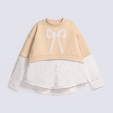 GIRLS EXTENDED PANEL BUTTON DOWN SWEATSHIRT