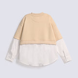 GIRLS EXTENDED PANEL BUTTON DOWN SWEATSHIRT