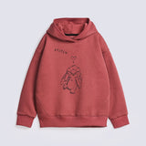 GIRLS STITCH PRINTED HOODED TOP