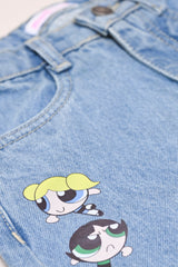 GIRLS POWER PUFF DENIM SKIRT