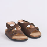 BOYS BUCKLED LEATHER SANDALS