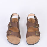 BOYS BUCKLED LEATHER SANDALS