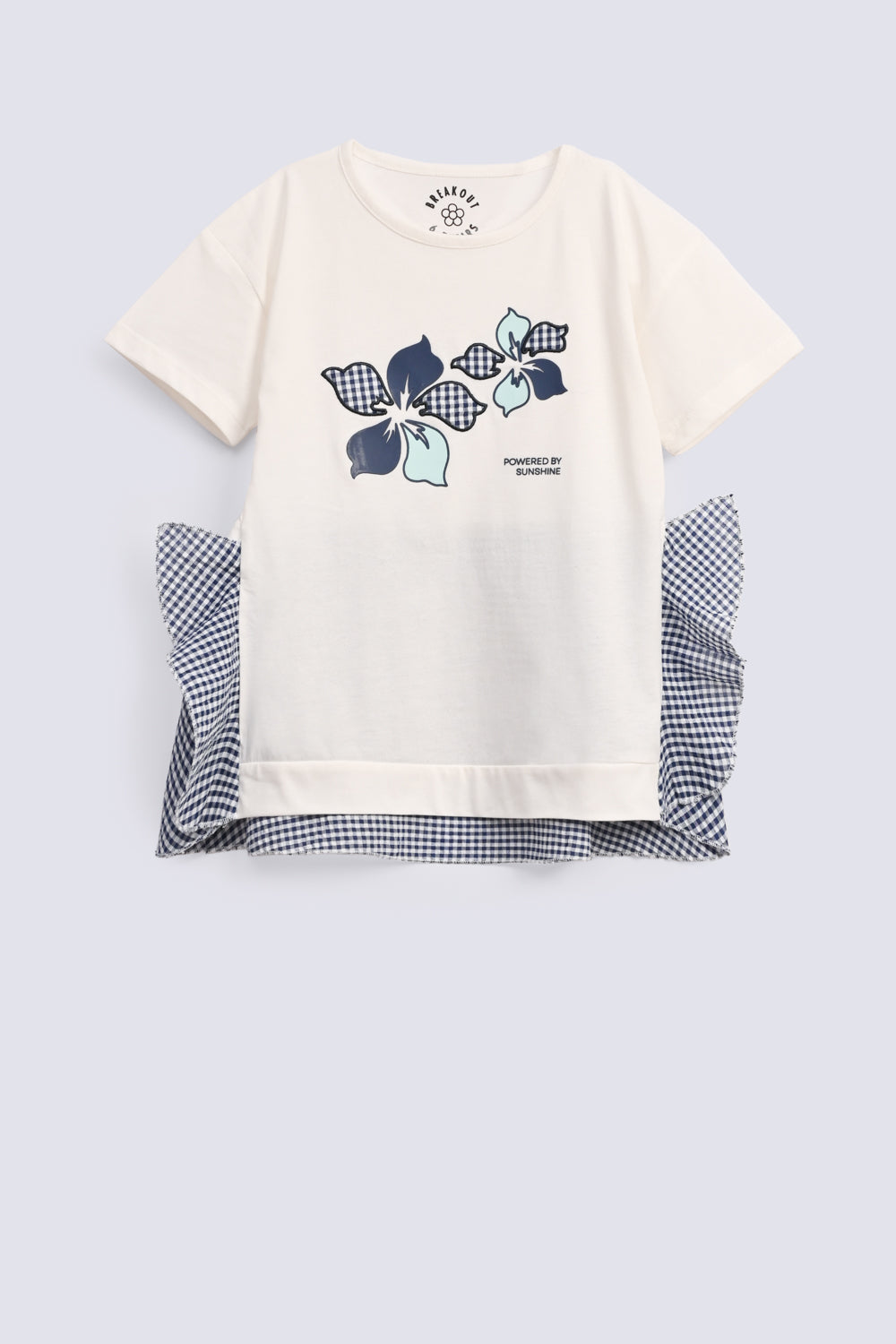 GIRLS APLIQUE T SHIRT WITH FRILL