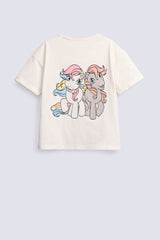 GIRLS LITTLE PONY DROP SHOULDER T SHIRT