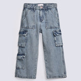 GIRLS LOOSE CARGO DENIM