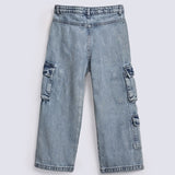 GIRLS LOOSE CARGO DENIM