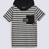 BOYS HOODED STRIPER TEE