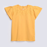 GIRLS EMBROIDERED YOKE T SHIRT