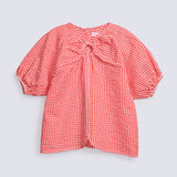 GIRLS CHECKERED RING EMBELLISHED TOP