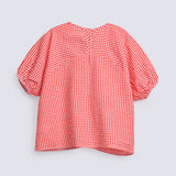 GIRLS CHECKERED RING EMBELLISHED TOP