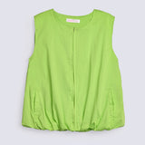 GIRLS BUBBLE HEM ZIPED TOP