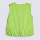 GIRLS BUBBLE HEM ZIPED TOP