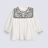 GIRLS YOKE EMBROIDERED TOP