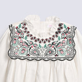 GIRLS YOKE EMBROIDERED TOP